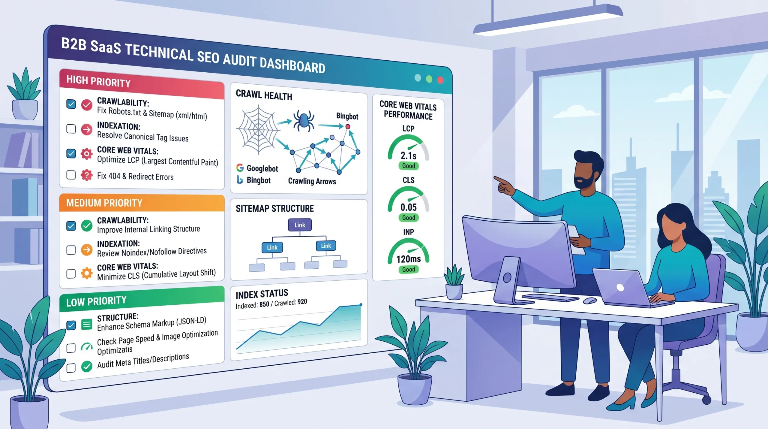 b2b-saas-technical-seo-audit-dashboard-showing-performance-metrics-and-priority-tasks